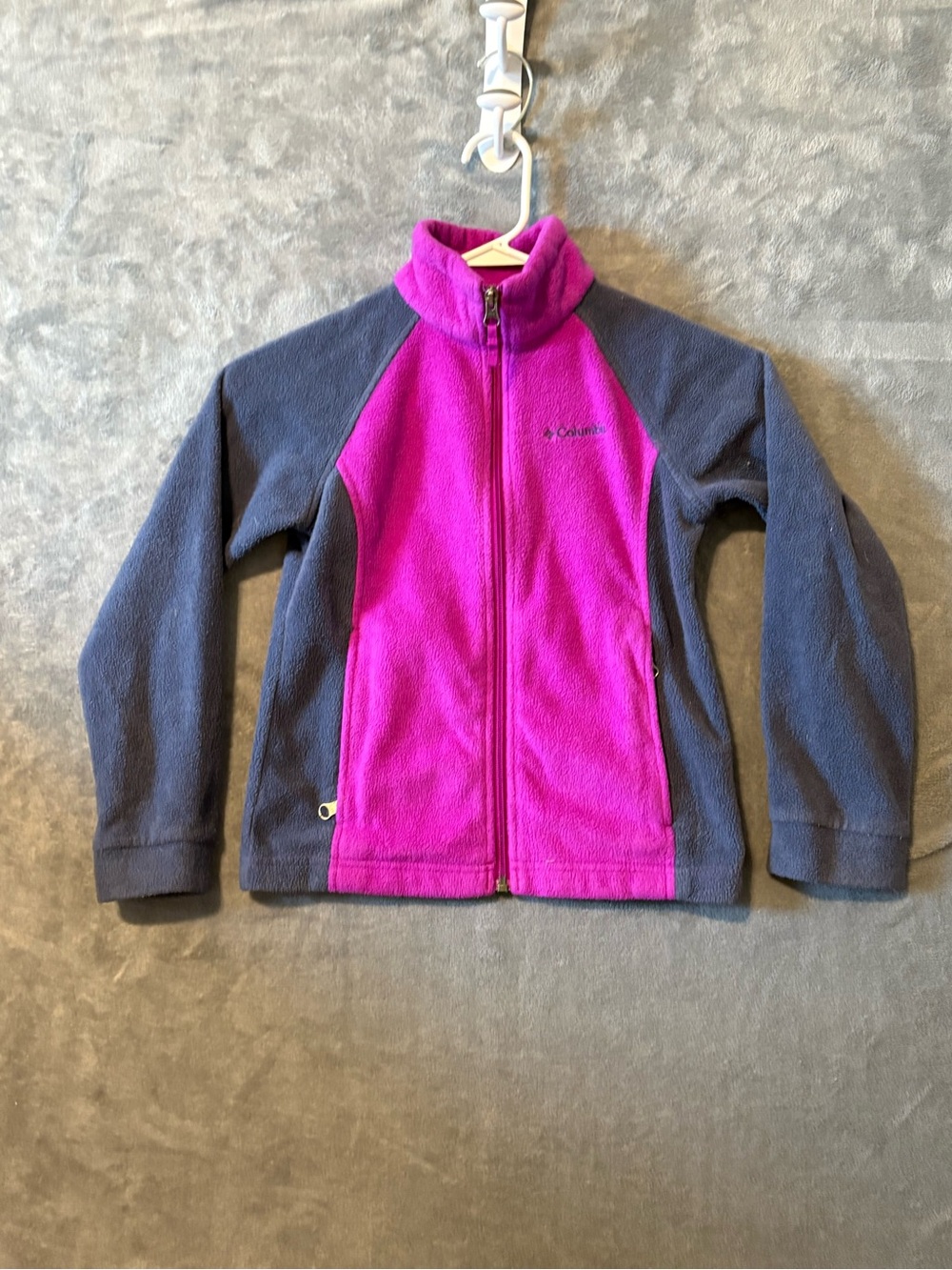Columbia Girls' Pink and Gray Full-Zip Fleece Jacket